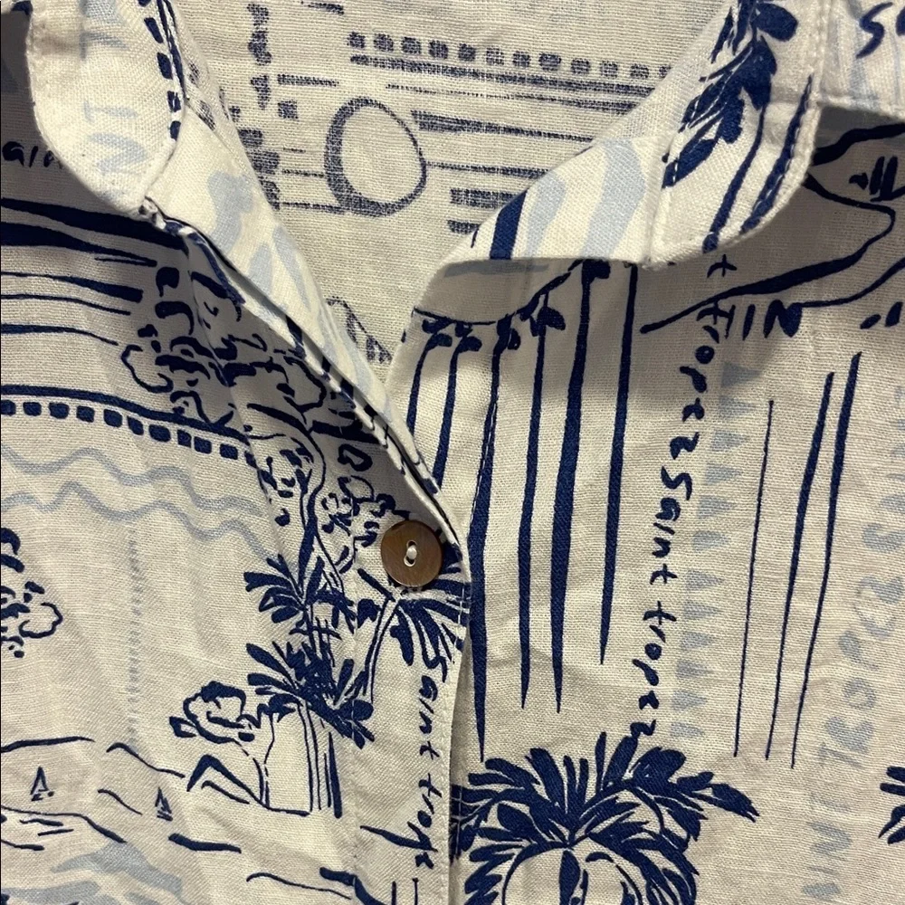 Calypso Elegant Blue and White Floral Maxi Dress - Picture 5 of 7